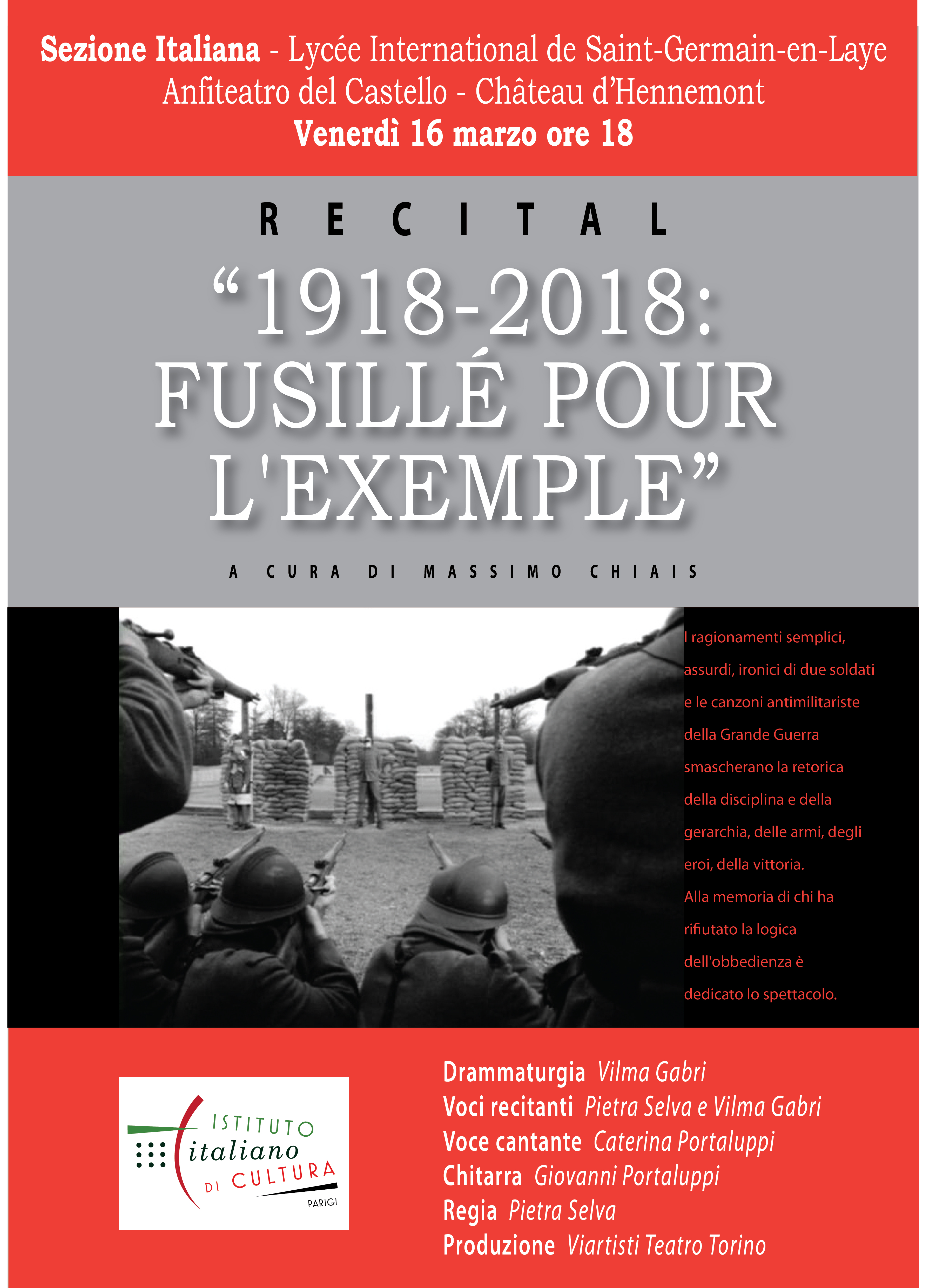 Locandina di 1918- 2018 FUSILLÈ POUR L’EXEMPLE a Parigi