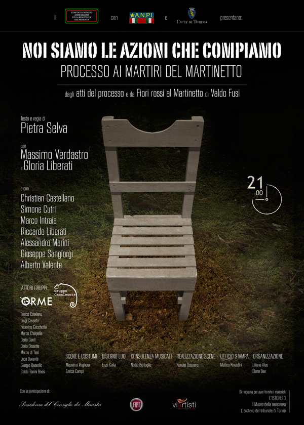Locandina di NOI SIAMO LE AZIONI CHE COMPIAMO Processo ai Martiri del Martinetto